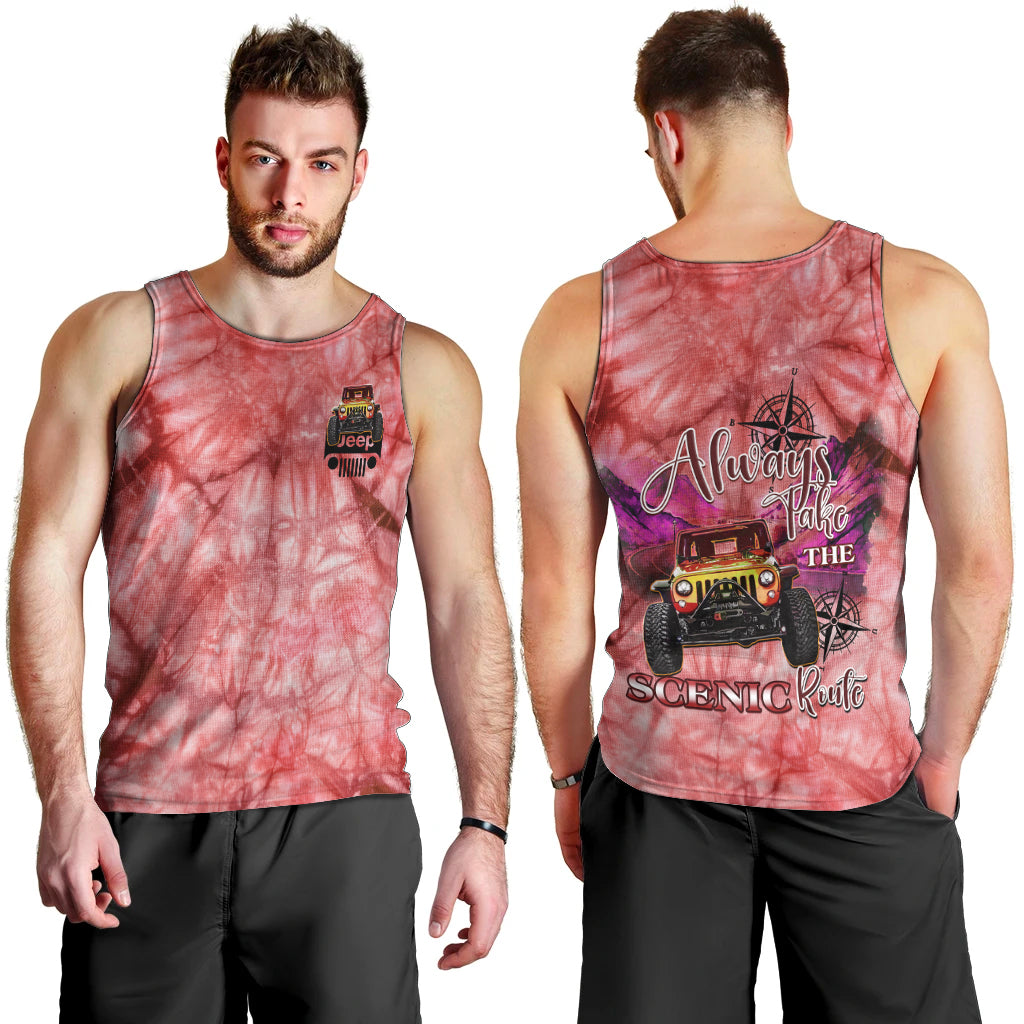 red-jeep-tie-dye-men-tank-top-always-take-the-scenic-route