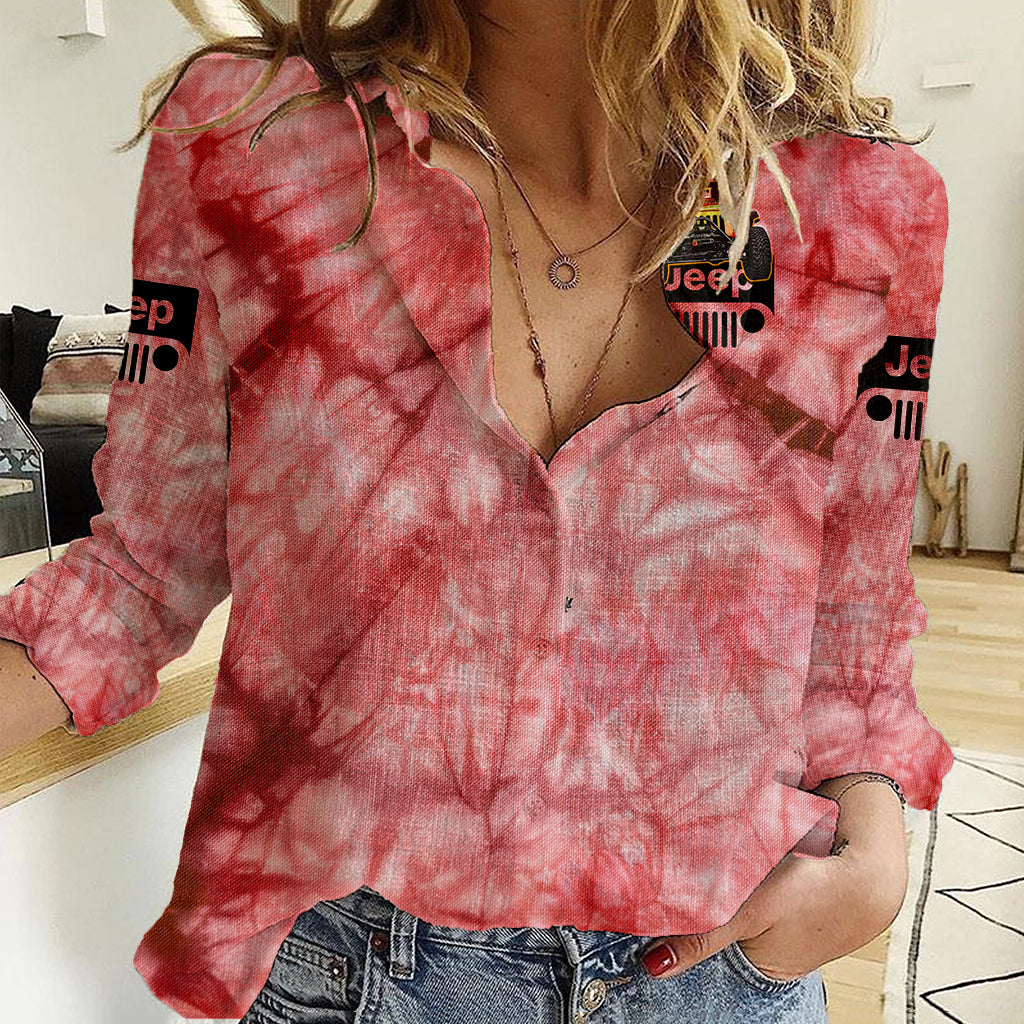 red-jeep-tie-dye-women-casual-shirt-always-take-the-scenic-route