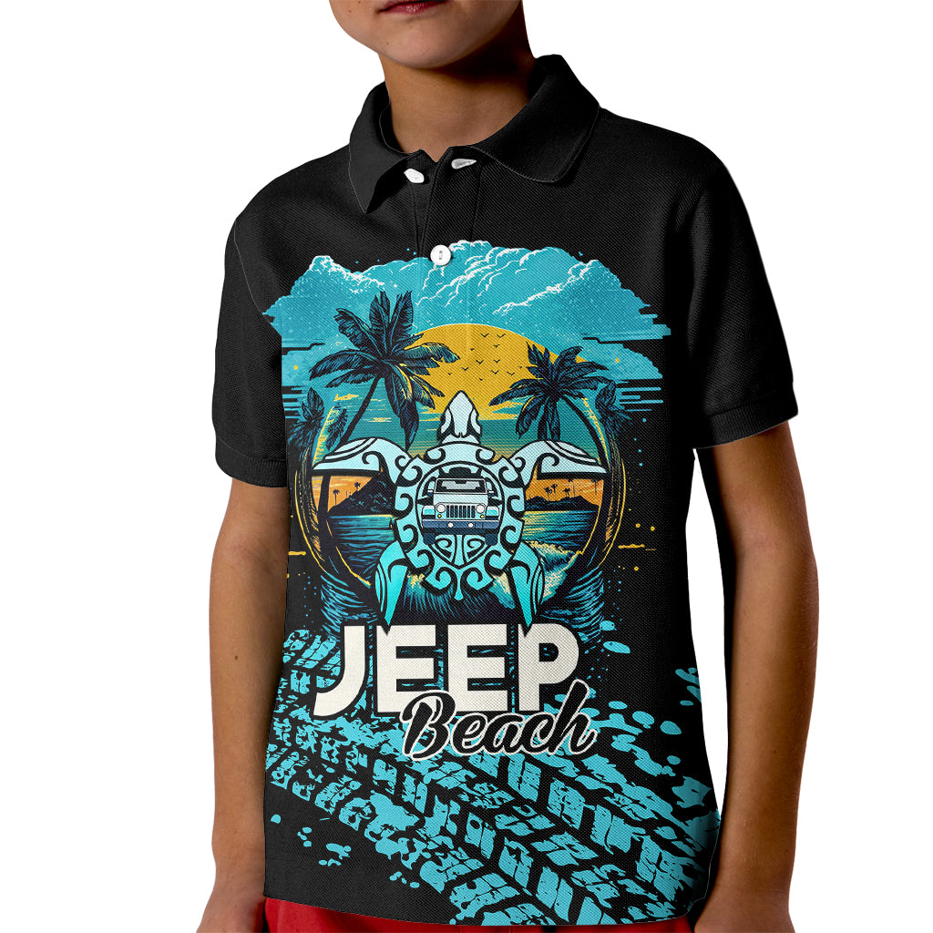 jeep-beach-go-topless-for-turtles-kid-polo-shirt