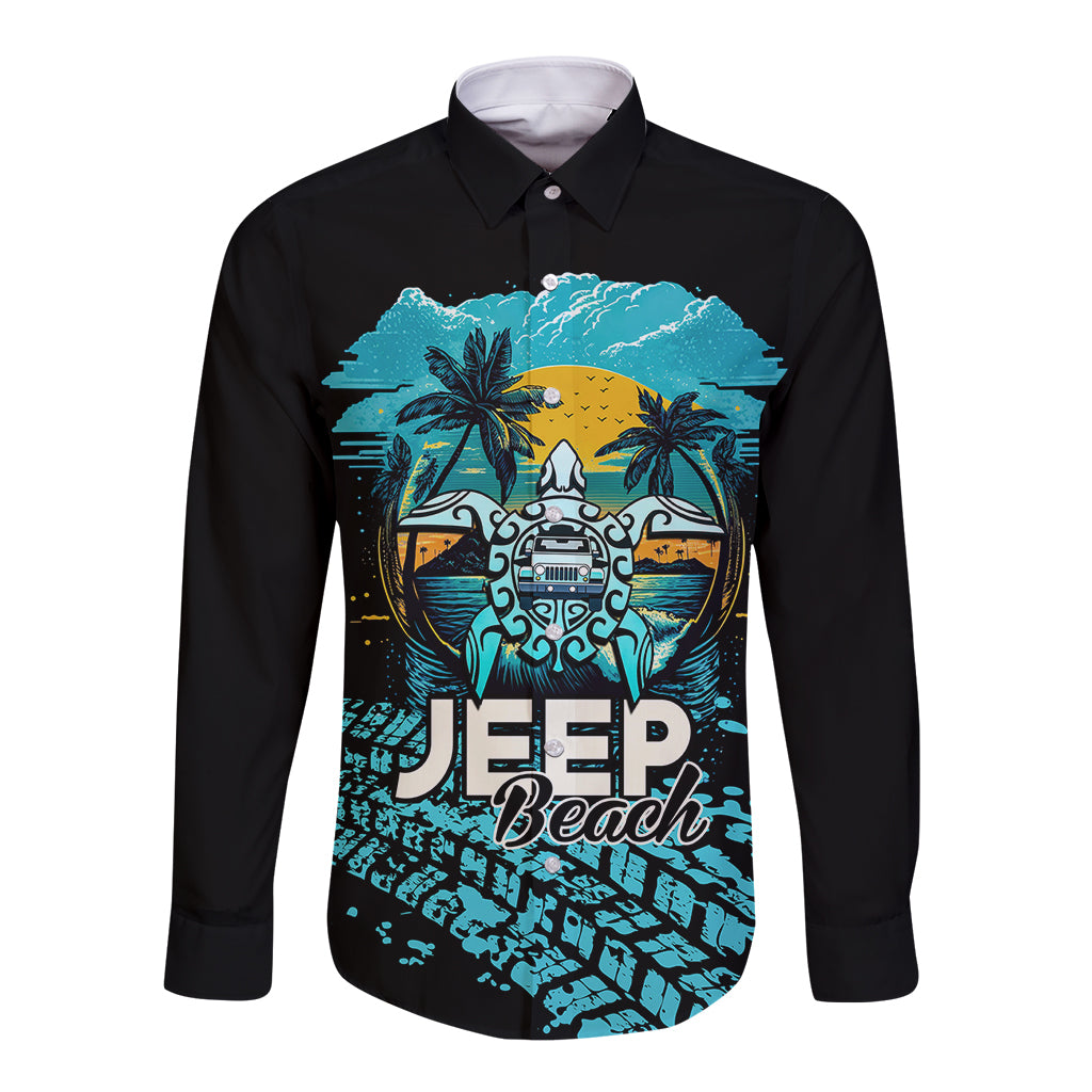 jeep-beach-go-topless-for-turtles-long-sleeve-button-shirt