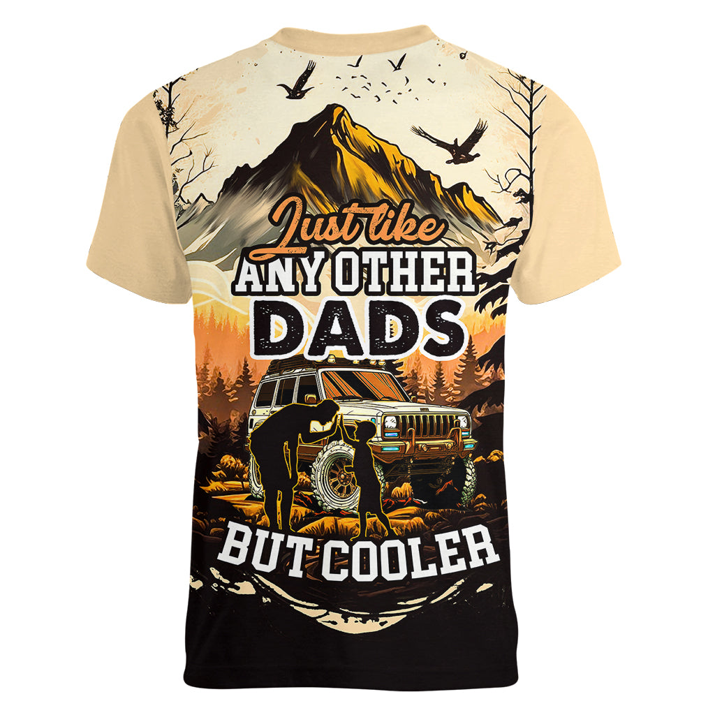 fathers-day-gift-for-dads-women-v-neck-t-shirt-jeep-dad-just-like-any-other-dads-but-cooler