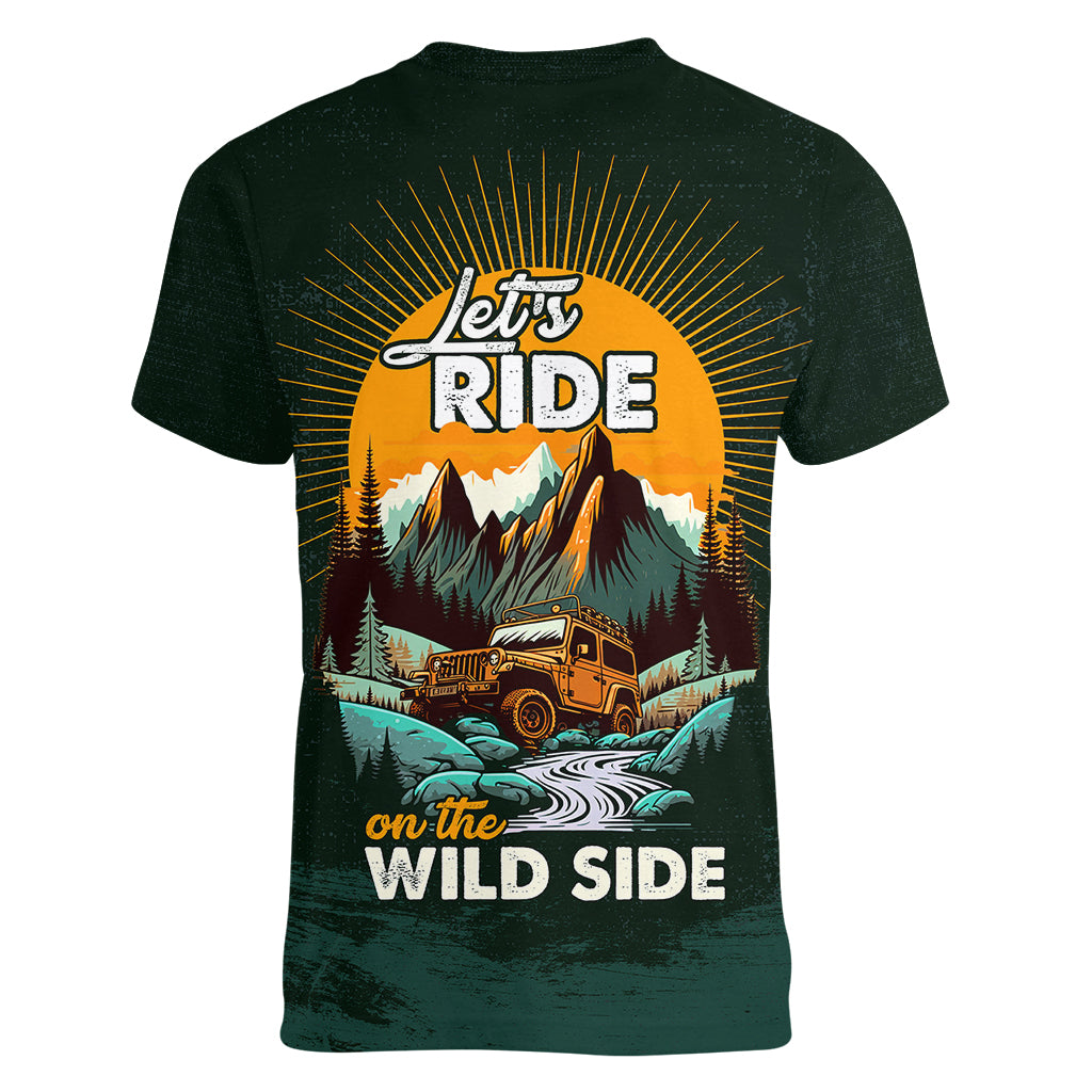 lets-ride-on-the-wild-side-jeep-women-v-neck-t-shirt