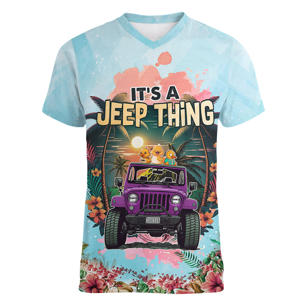 jeep-duck-tropical-summer-women-v-neck-t-shirt-its-a-jeep-thing