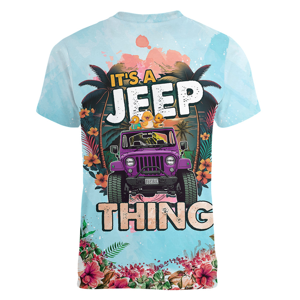 jeep-duck-tropical-summer-women-v-neck-t-shirt-its-a-jeep-thing