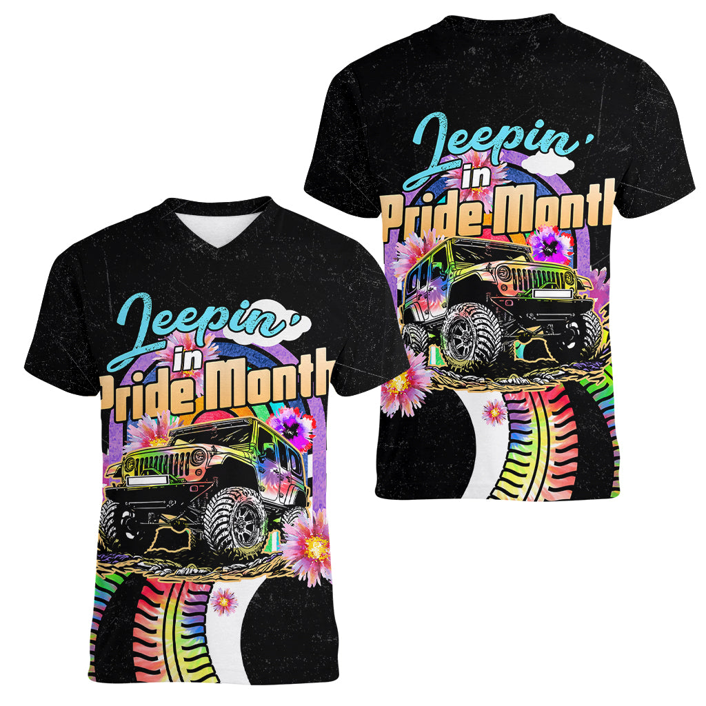 jeeping-in-pride-month-women-v-neck-t-shirt