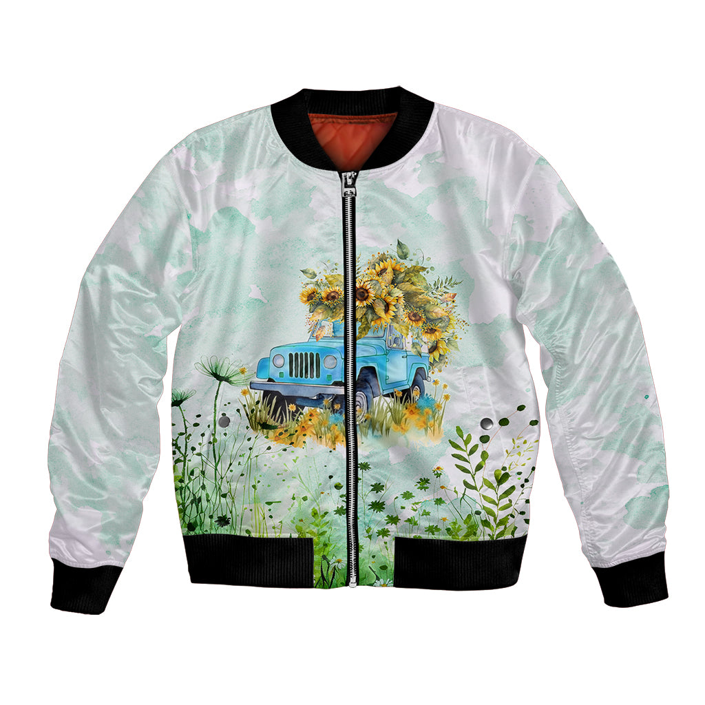 jeep-girl-floral-sunflower-bomber-jacket