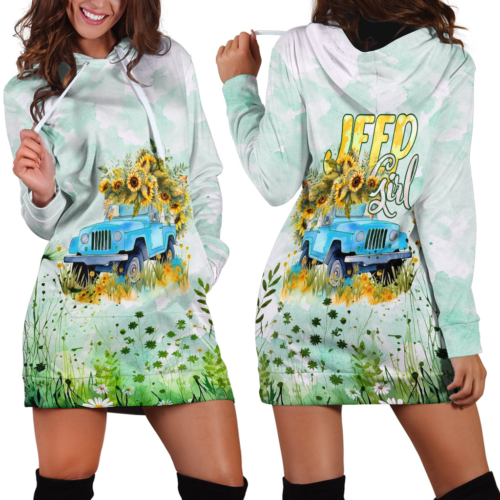 jeep-girl-floral-sunflower-hoodie-dress