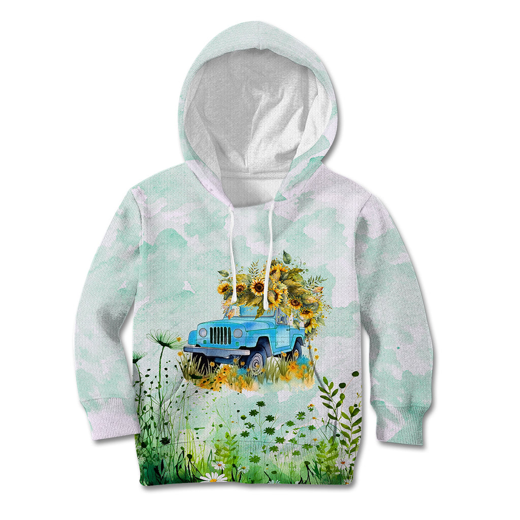 jeep-girl-floral-sunflower-kid-hoodie