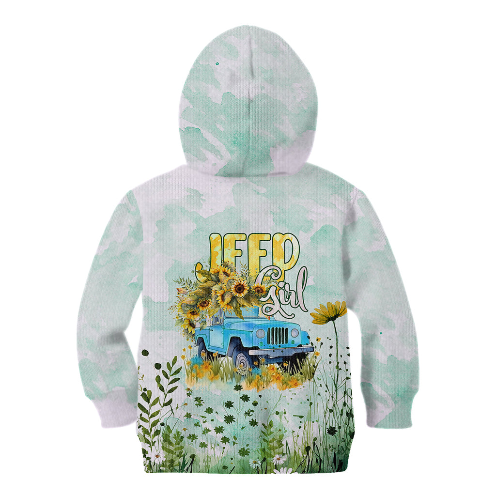 jeep-girl-floral-sunflower-kid-hoodie