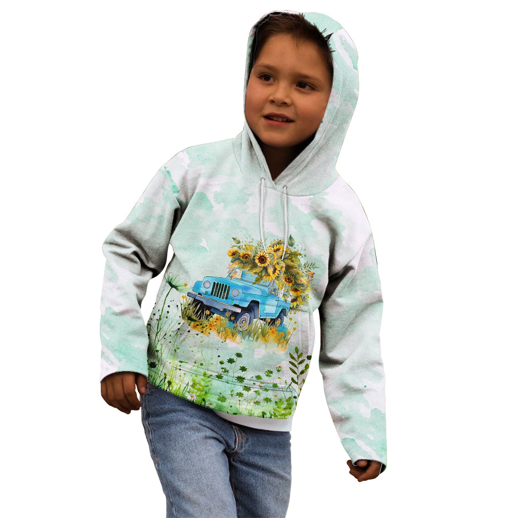 jeep-girl-floral-sunflower-kid-hoodie