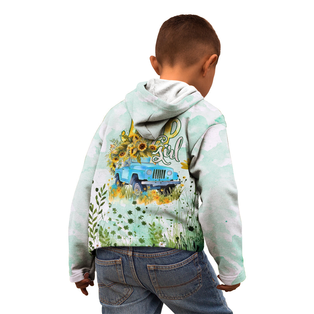 jeep-girl-floral-sunflower-kid-hoodie