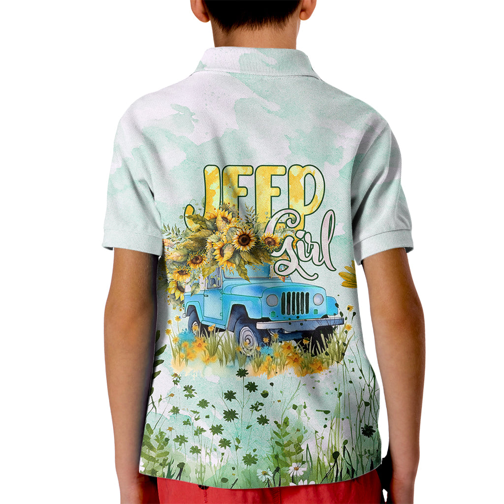 jeep-girl-floral-sunflower-kid-polo-shirt