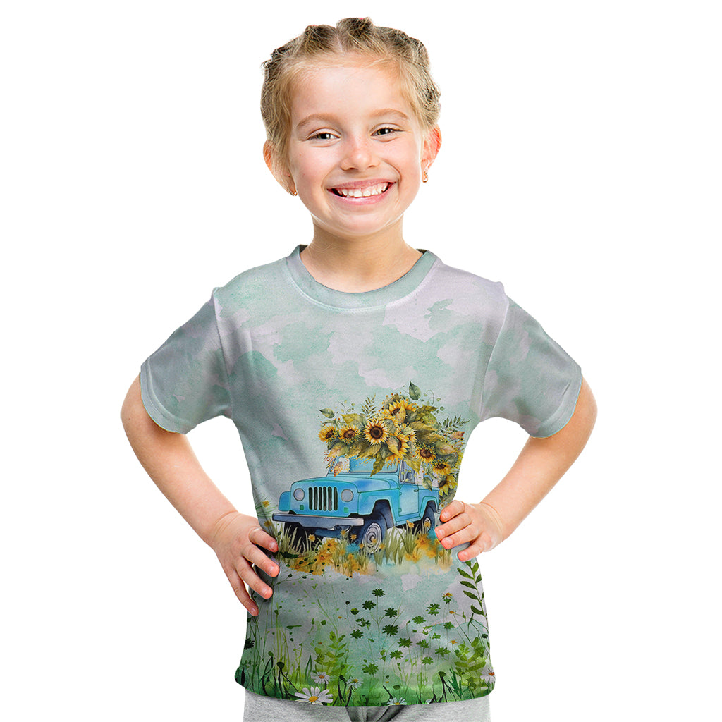 jeep-girl-floral-sunflower-kid-t-shirt