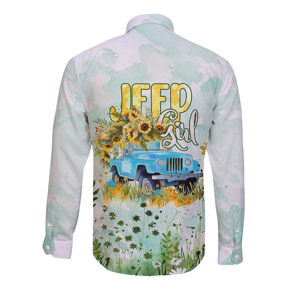 jeep-girl-floral-sunflower-long-sleeve-button-shirt