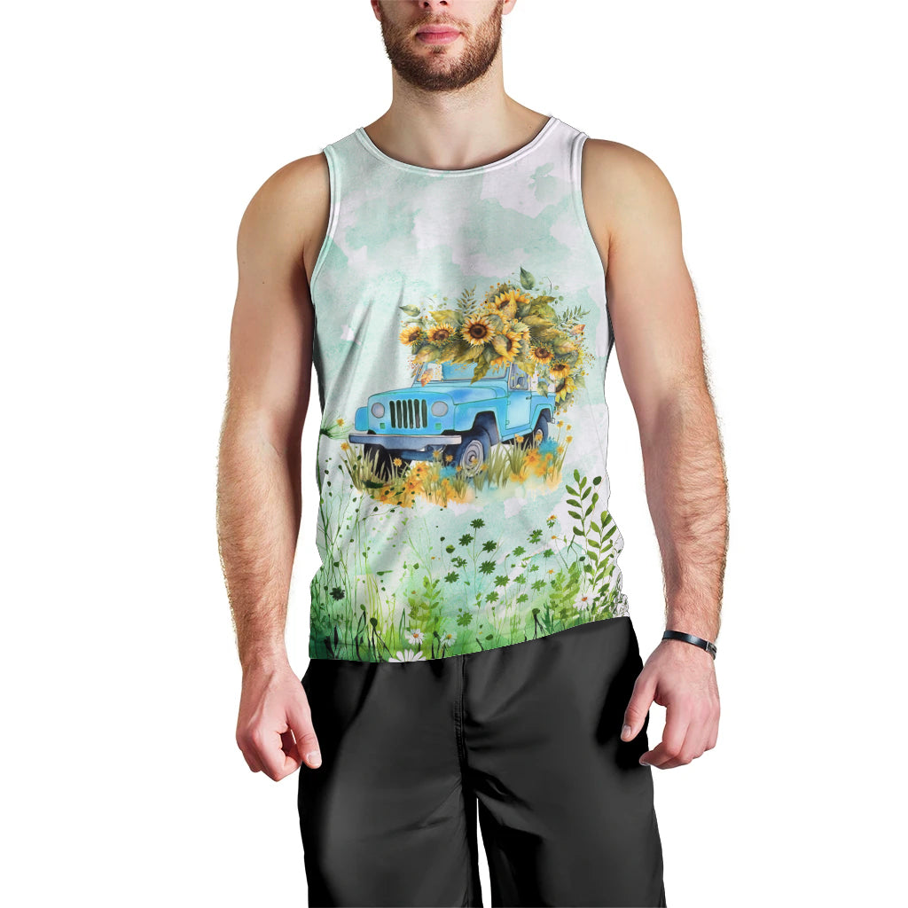 jeep-girl-floral-sunflower-men-tank-top