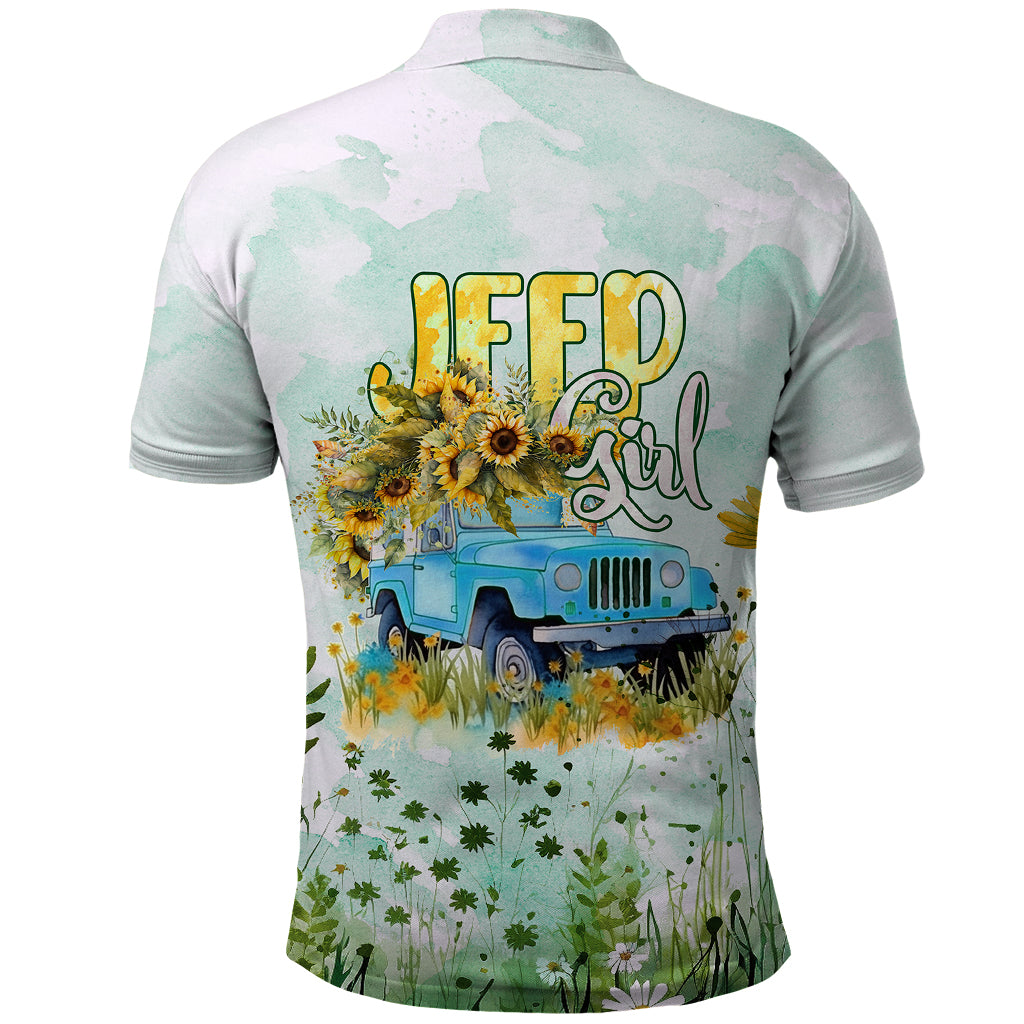 jeep-girl-floral-sunflower-polo-shirt