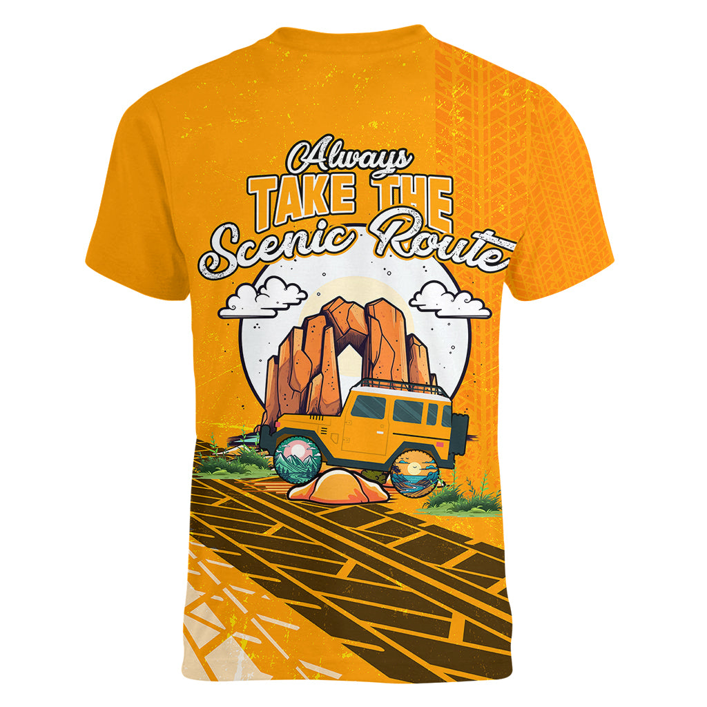 always-take-the-scenic-route-jeep-women-v-neck-t-shirt