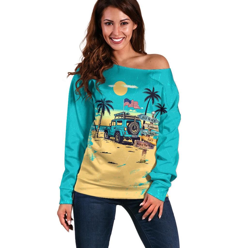 jeep-beach-off-shoulder-sweater-summer-good-vibes