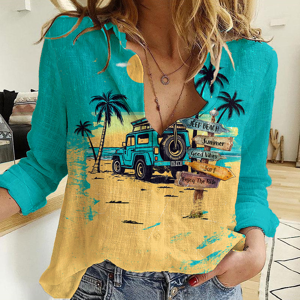 jeep-beach-women-casual-shirt-summer-good-vibes