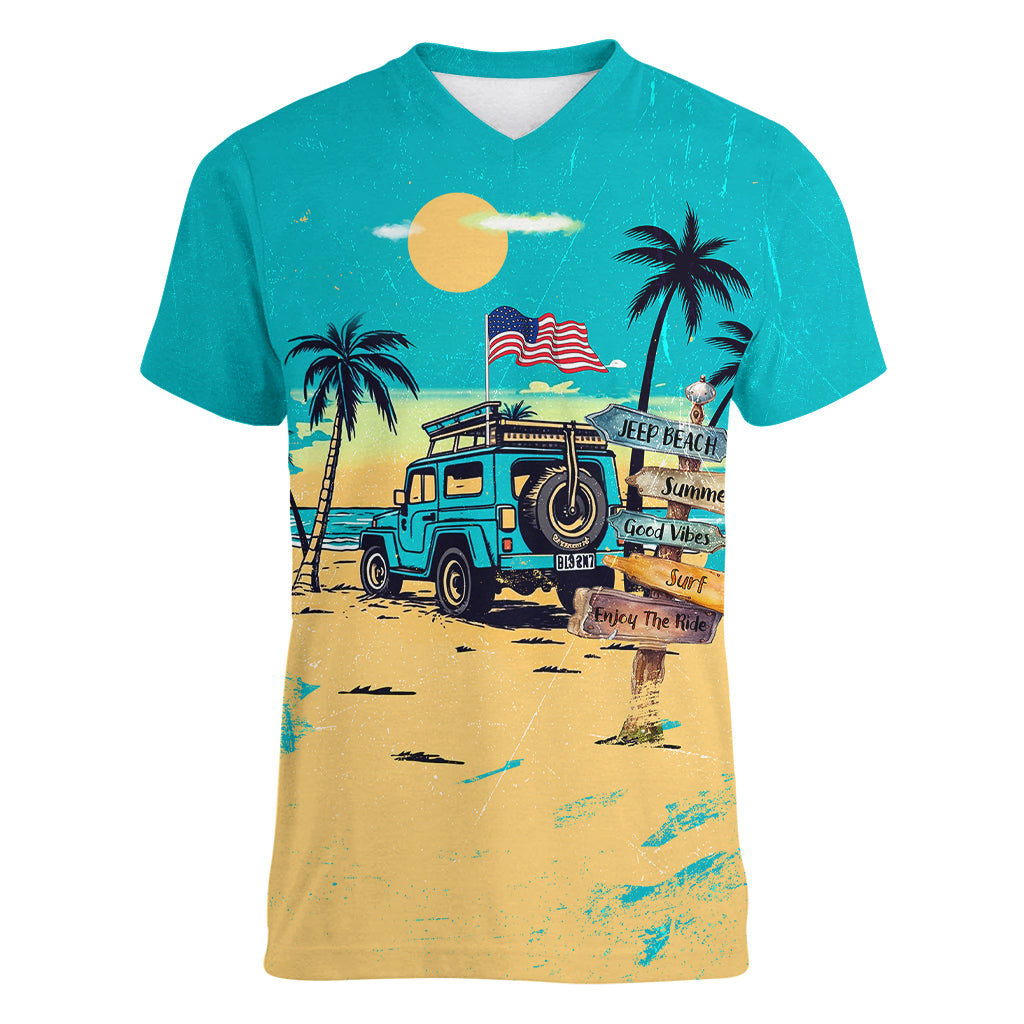 jeep-beach-women-v-neck-t-shirt-summer-good-vibes