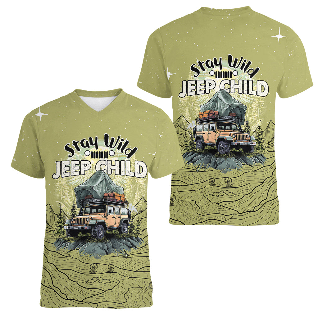 stay-wild-jeep-child-mountain-life-women-v-neck-t-shirt