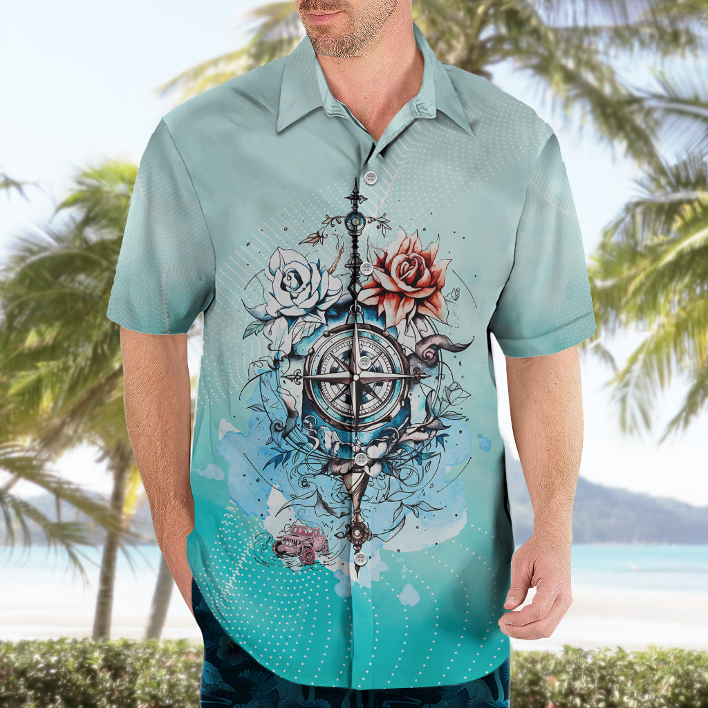 jeep-girl-hawaiian-shirt-floral-compass