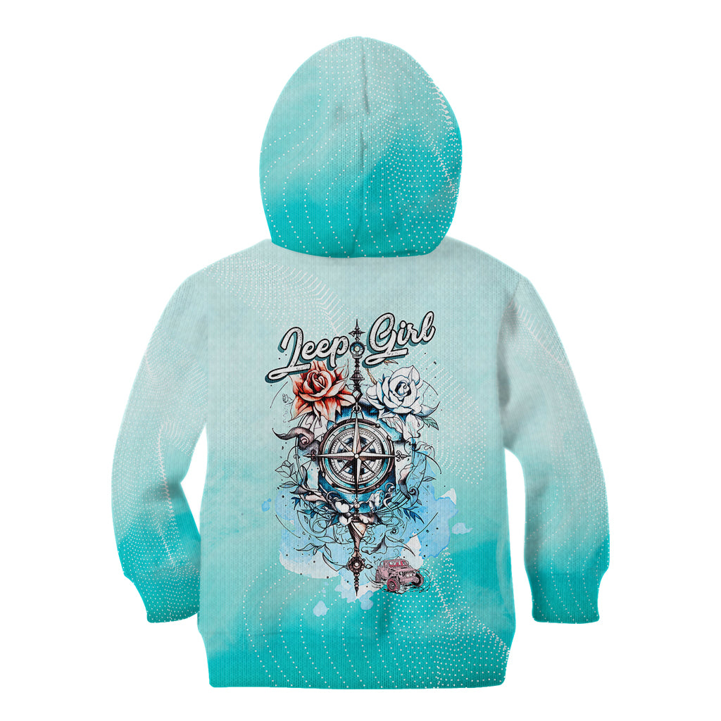 jeep-girl-kid-hoodie-floral-compass