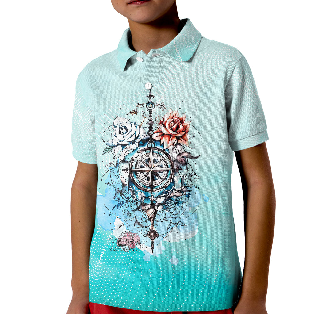 jeep-girl-kid-polo-shirt-floral-compass