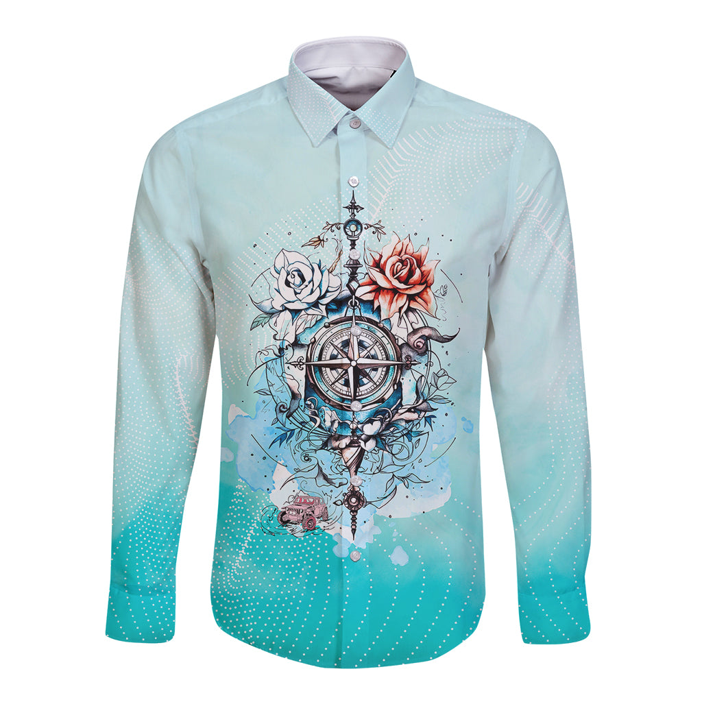 jeep-girl-long-sleeve-button-shirt-floral-compass