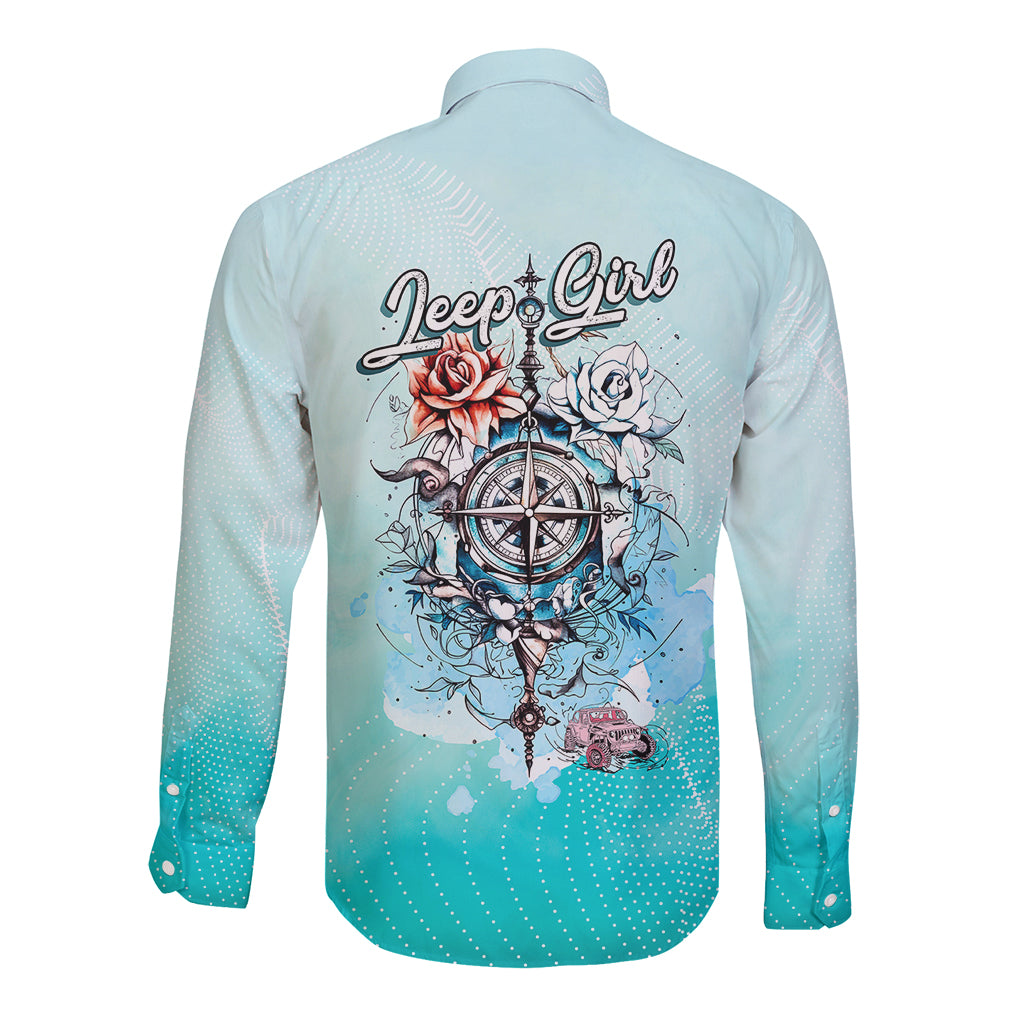 jeep-girl-long-sleeve-button-shirt-floral-compass