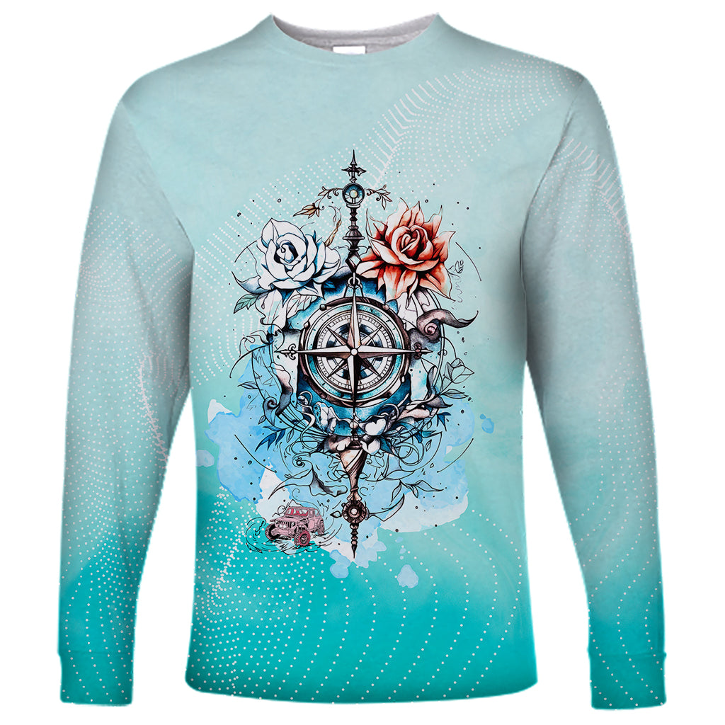 jeep-girl-long-sleeve-shirt-floral-compass