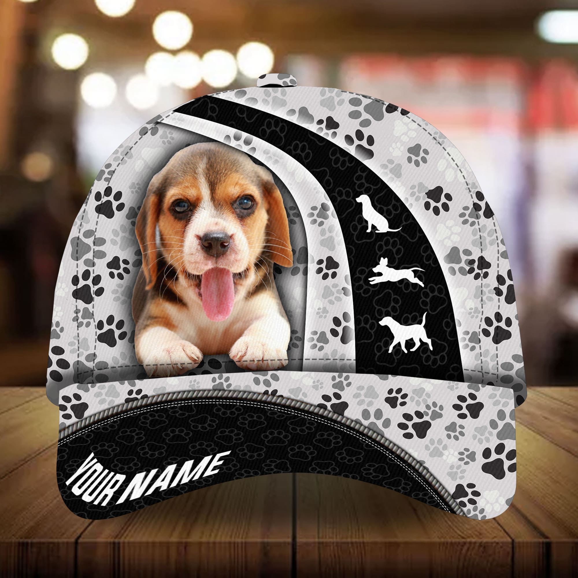 Beagle Curves 3D Multicolor Personalized Hat