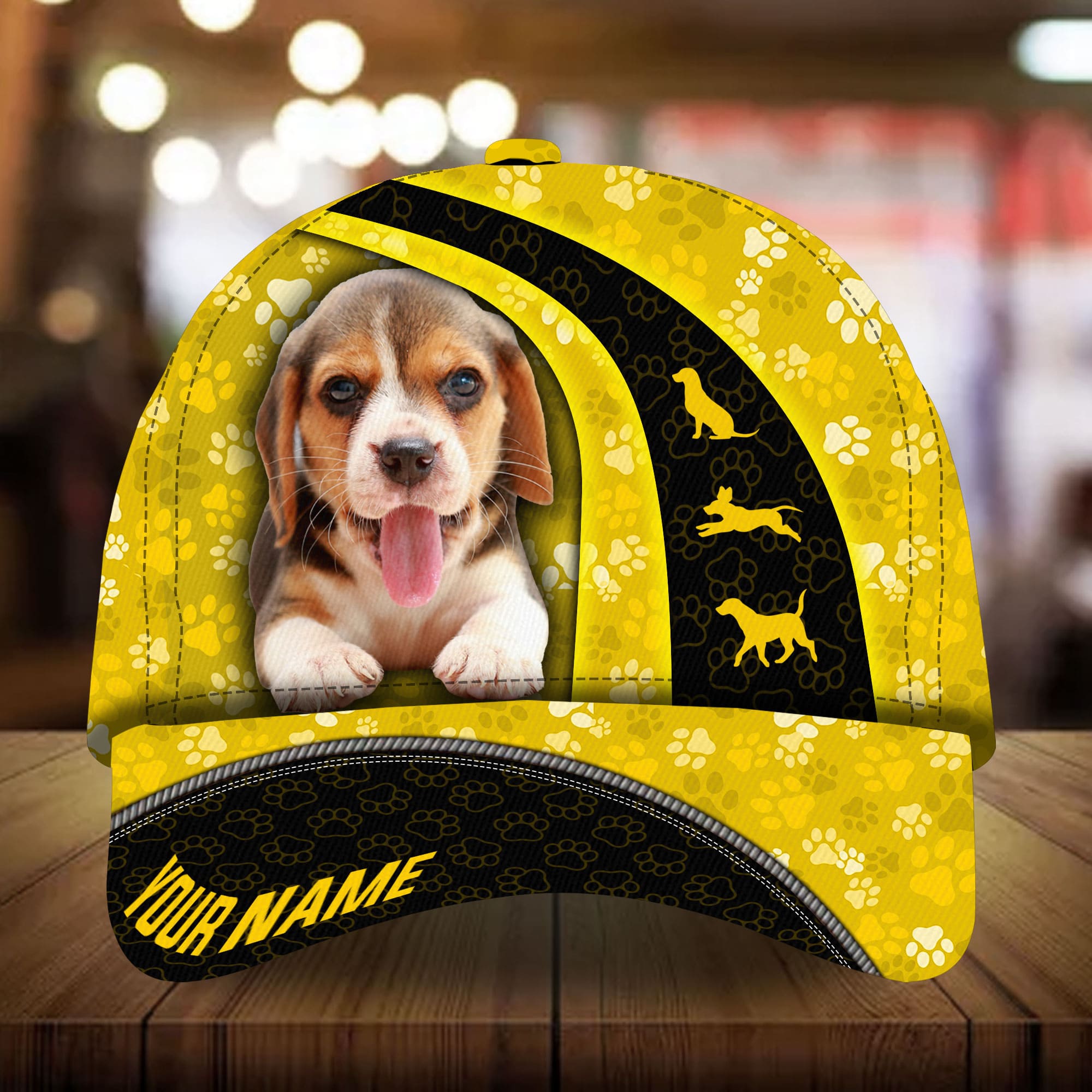 Beagle Curves 3D Multicolor Personalized Hat