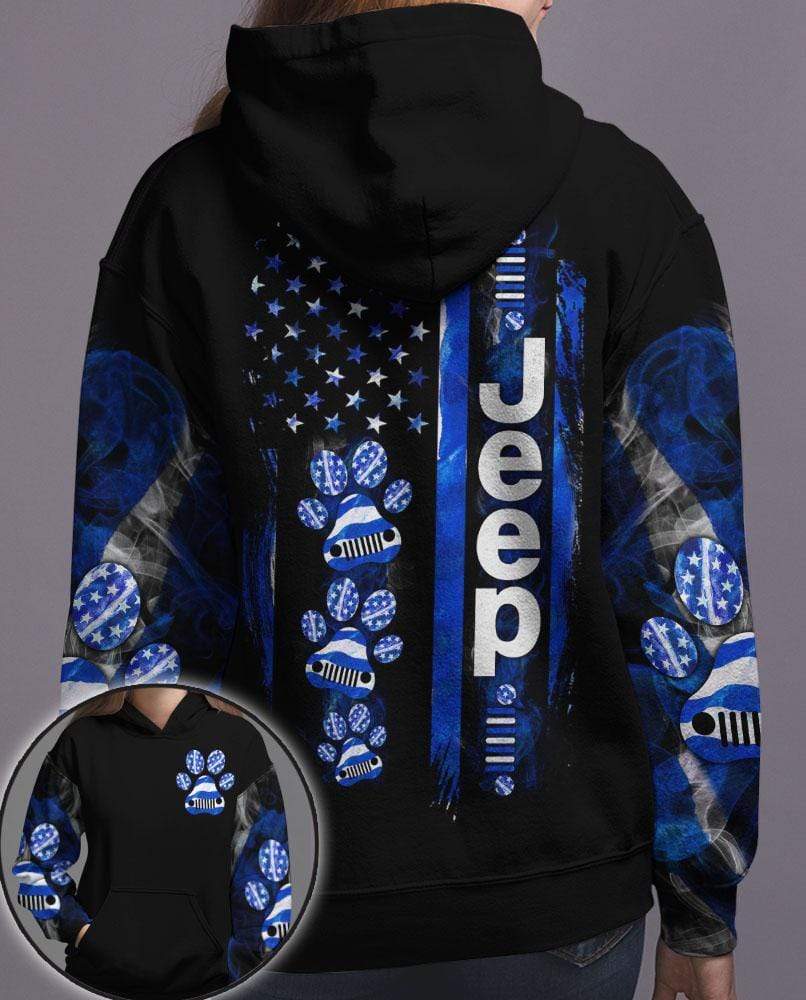 Jeep Dog Thin Blue Line Hoodie Or Cross Tank Top Or Legging 3D #Kv