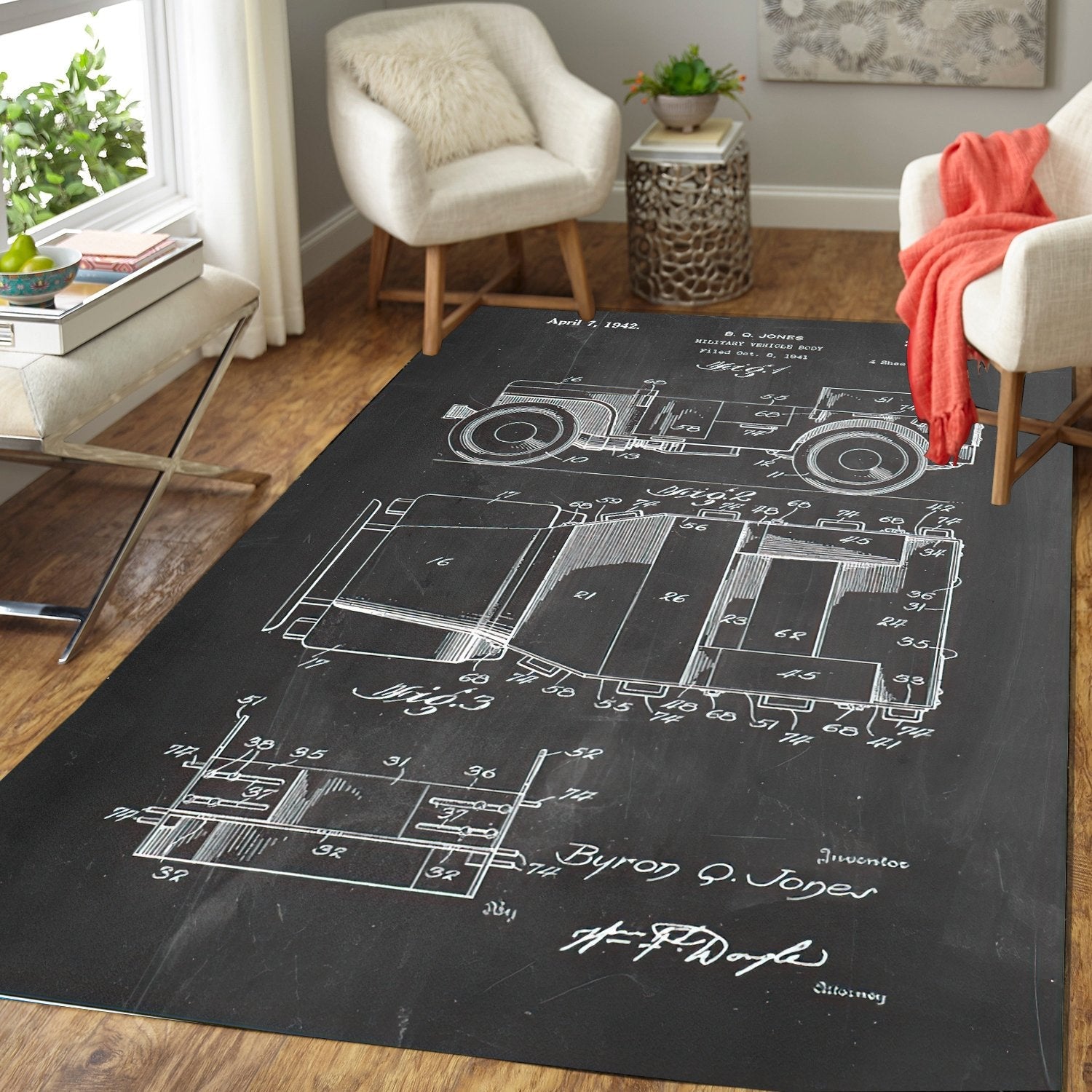 willys-jeep-patent-blueprint-area-rug