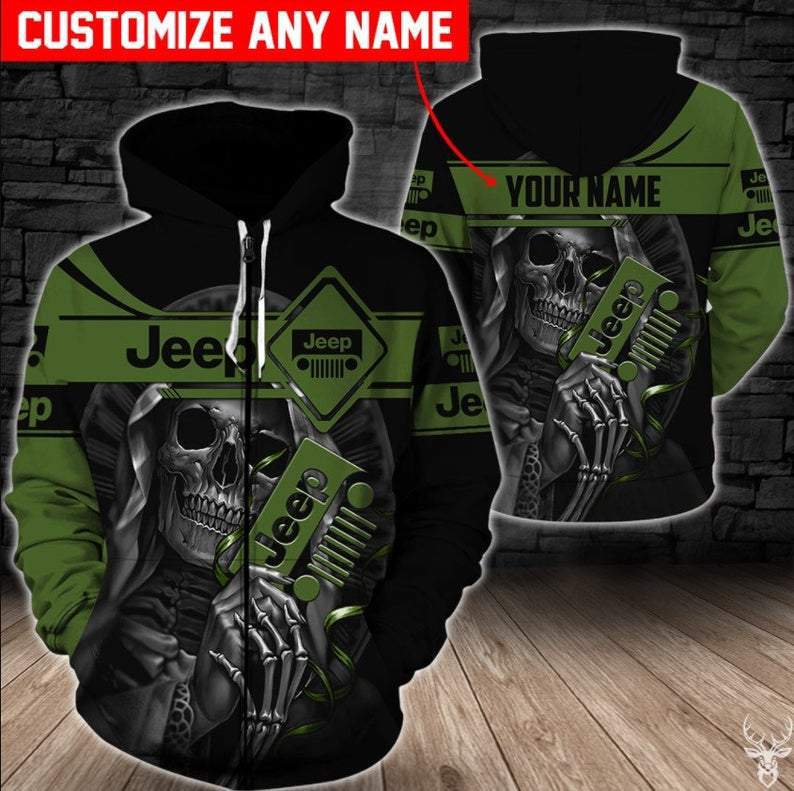 Personalized Name Jeep Skull For Jeep Lovers Hoodie