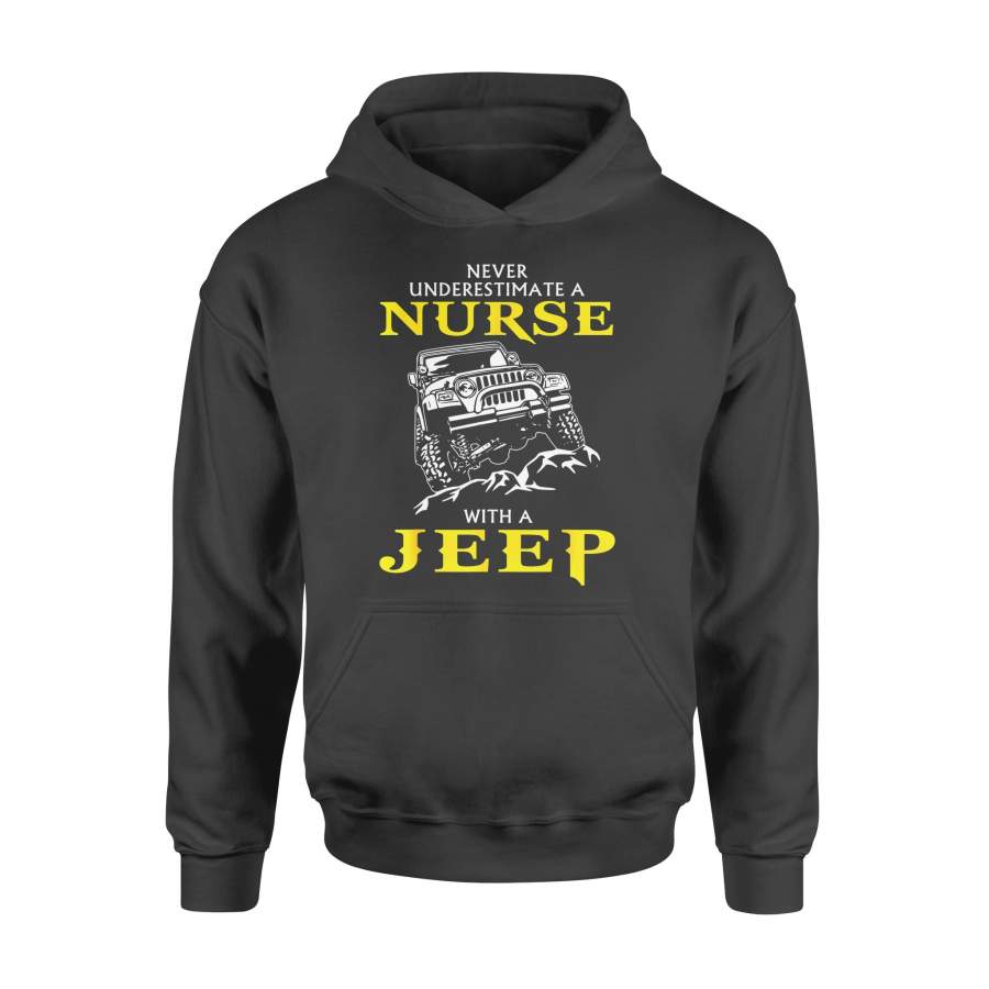 nurse-gift-idea-never-underestimate-nurse-in-a-jeep-standard-hoodie