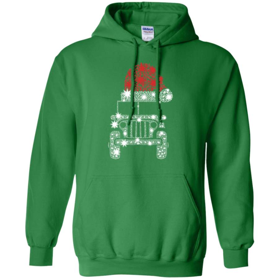 jeep-wearing-santa-hat-funny-christmas-hoodie