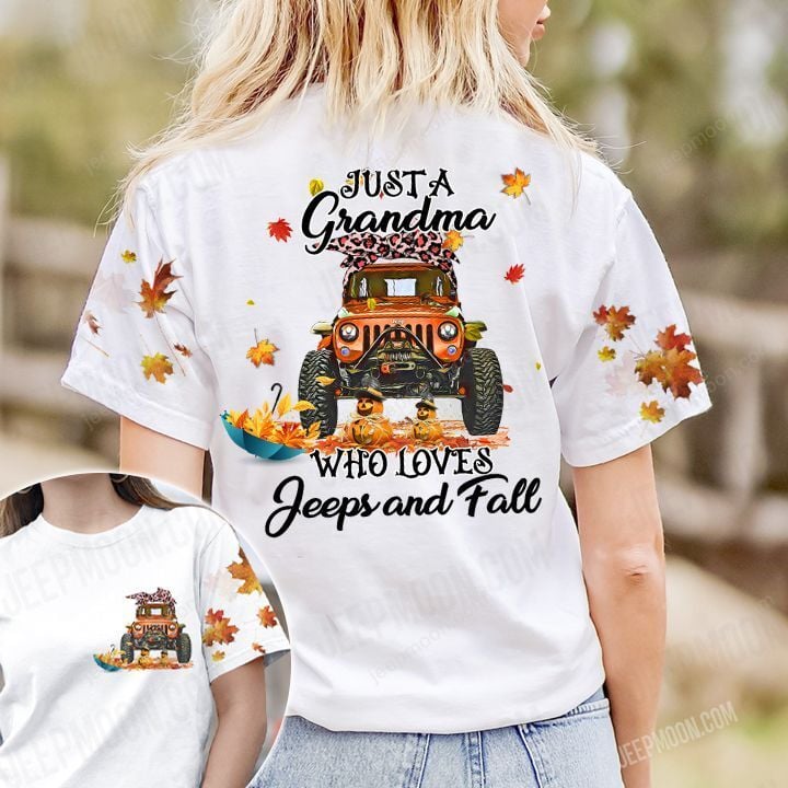 Just A Grandma Who Love Jeeps And Fall T-Shirt