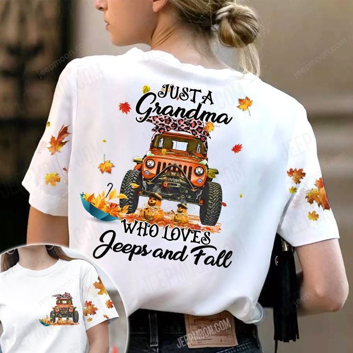 Just A Grandma Who Love Jeeps And Fall T-Shirt