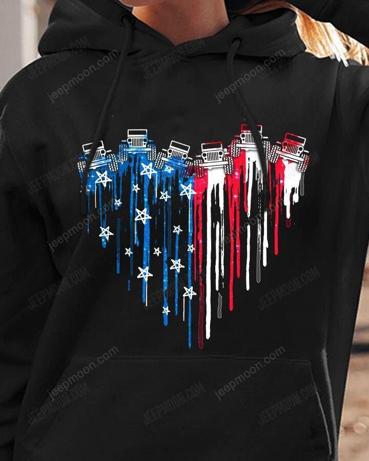 Jeep American Flag Heart Independence All Over Print