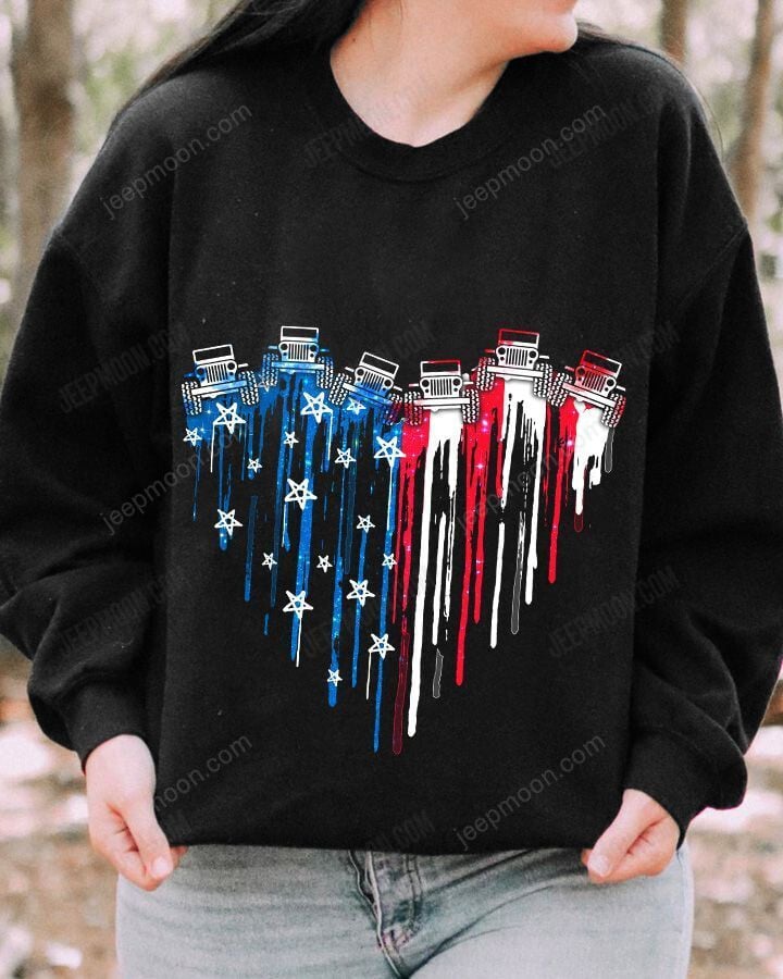 Jeep American Flag Heart Independence All Over Print