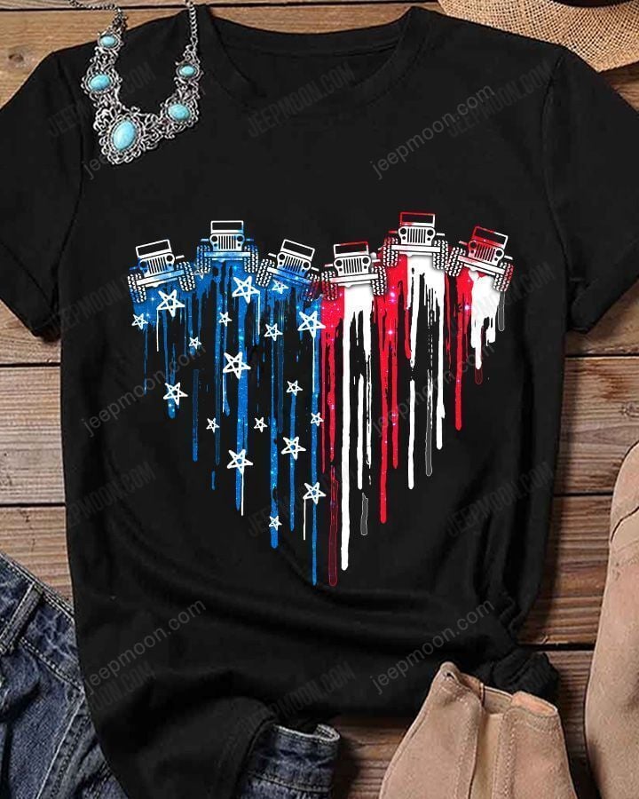 Jeep American Flag Heart Independence All Over Print