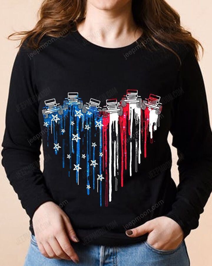 Jeep American Flag Heart Independence All Over Print