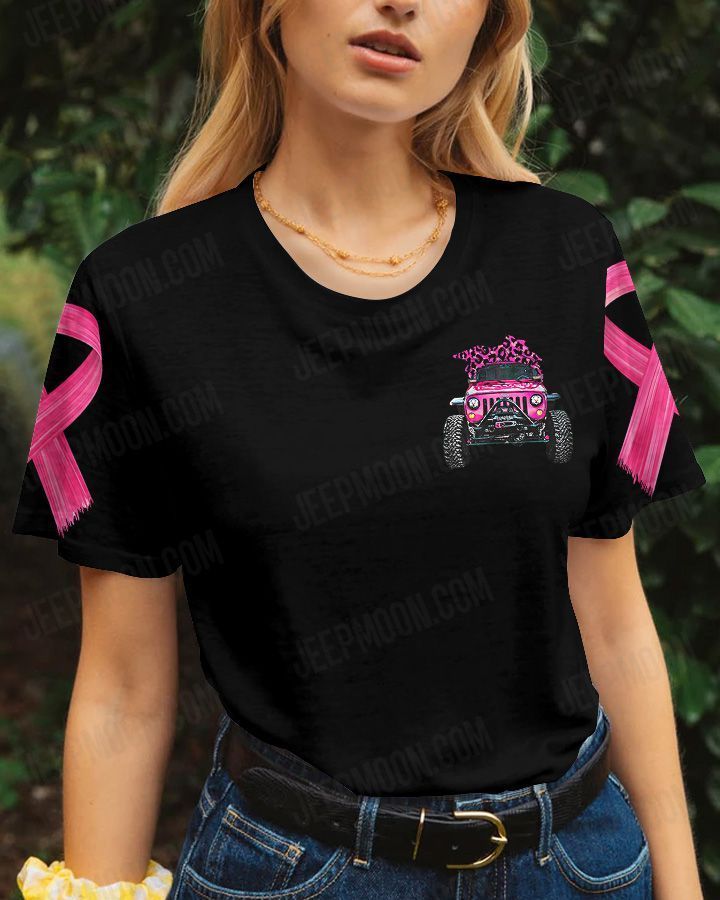 In October We Wear Pink Breast Cancer Jeep T-shirt Black