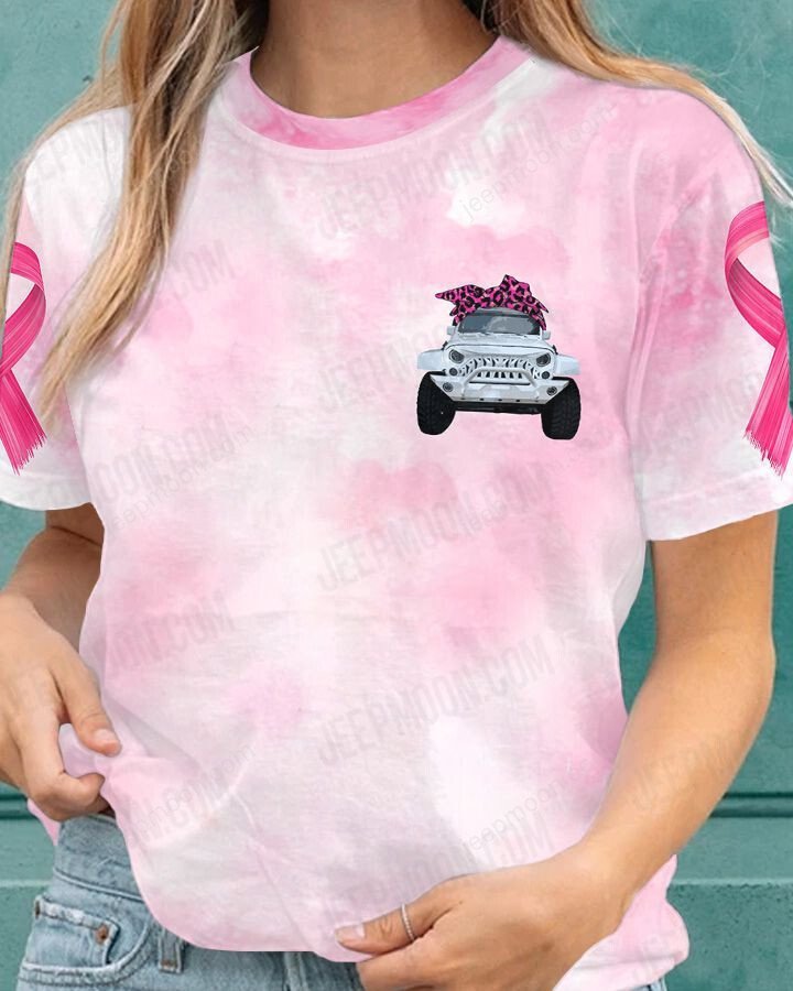 Breast Cancer Jeep White In October We Wear Pink T-shirt