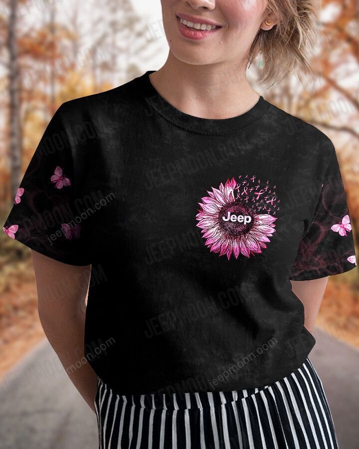 Duck Sunflower Jeep Breast Cancer T-shirt