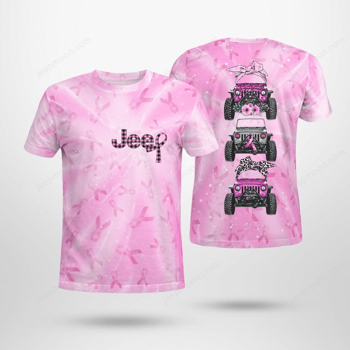 Jeep Breast Cancer Three Jeep Pink T-shirt