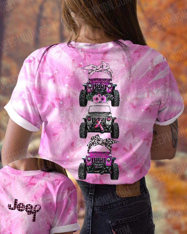 Jeep Breast Cancer Three Jeep Pink T-shirt