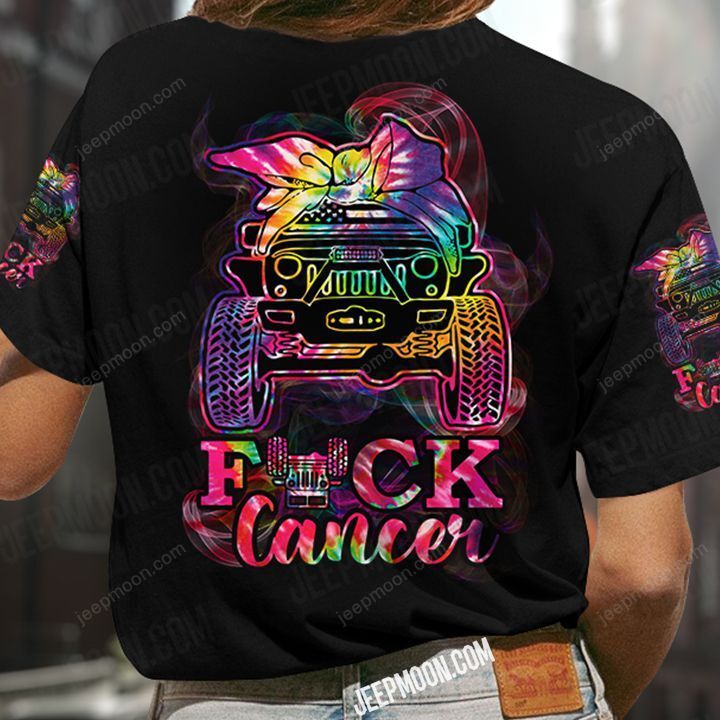 Jeep Breast Cancer T-shirt Tie Dye Smoke Cancer